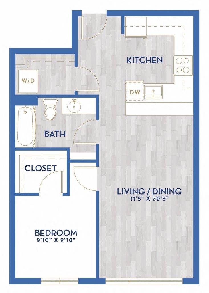 C2 MFTE - One Bedroom floor plan